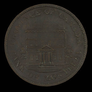 Canada, Banque de Montréal, 1/2 penny : 1843