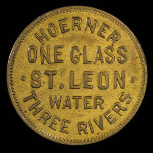 Canada, Hoerner, 1 verre, eau de St. Léon : 1895