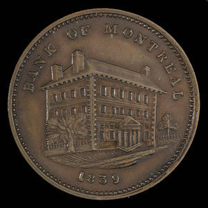 Canada, Banque de Montréal, 1/2 penny : 1839