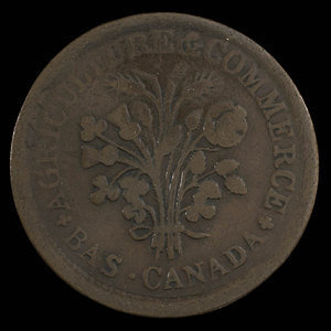 Canada, inconnu, 1 sou : 1838