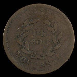 Canada, inconnu, 1 sou : 1838