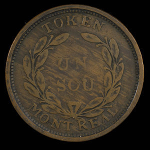 Canada, Dexter Chapin, 1 sou : 1838