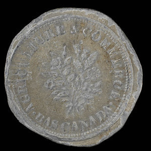 Canada, Société d'archéologie et de numismatique de Montréal, 1 sou : 1865