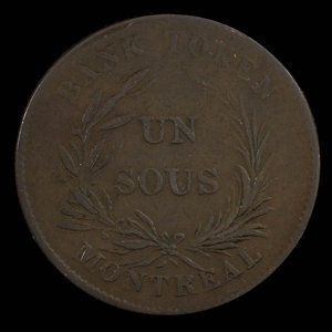 Canada, Banque de Montréal, 1 sou : 1838