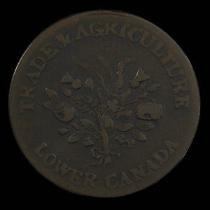 Canada, Banque de Montréal, 1 sou : 1838