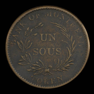 Canada, Banque de Montréal, 1 sou : 1838