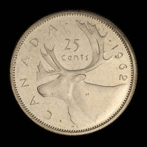 Canada, Élisabeth II, 25 cents : 1962