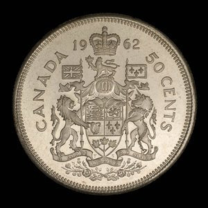 Canada, Élisabeth II, 50 cents : 1962