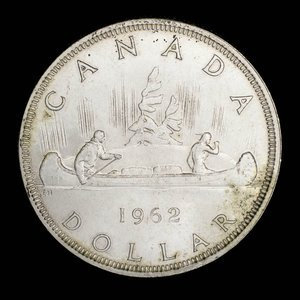 Canada, Élisabeth II, 1 dollar : 1962