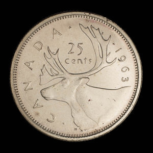 Canada, Élisabeth II, 25 cents : 1963