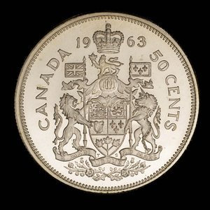 Canada, Élisabeth II, 50 cents : 1963