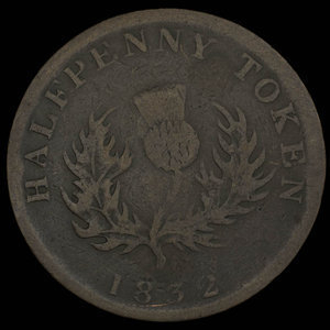 Canada, Province de la Nouvelle-Écosse, 1/2 penny : 1832
