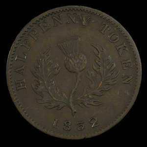 Canada, Province de la Nouvelle-Écosse, 1/2 penny : 1832