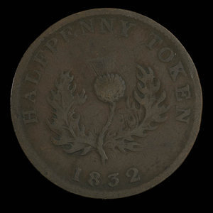Canada, Province de la Nouvelle-Écosse, 1/2 penny : 1832