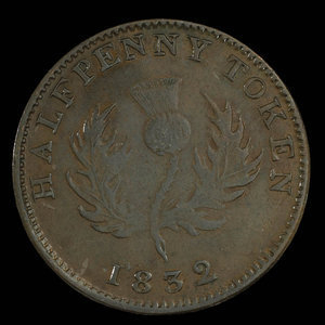 Canada, Province de la Nouvelle-Écosse, 1/2 penny : 1832