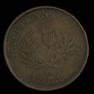 Canada, Province de la Nouvelle-Écosse, 1/2 penny : 1832