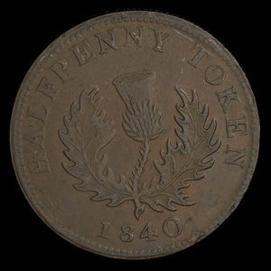 Canada, Province de la Nouvelle-Écosse, 1/2 penny : 1840