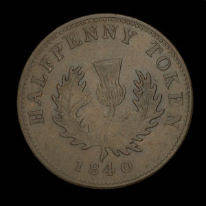 Canada, Province de la Nouvelle-Écosse, 1/2 penny : 1840