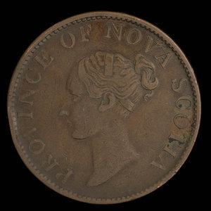 Canada, Province de la Nouvelle-Écosse, 1/2 penny : 1843