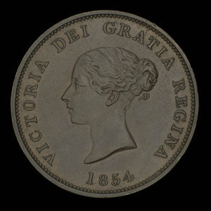 Canada, Province du Nouveau-Brunswick, 1 penny : 1854