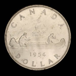 Canada, Élisabeth II, 1 dollar : 1954