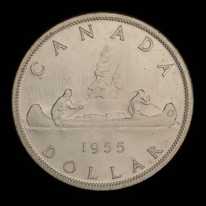 Canada, Élisabeth II, 1 dollar : 1955