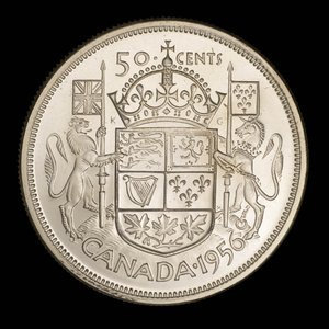 Canada, Élisabeth II, 50 cents : 1956