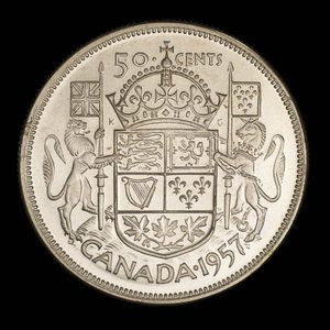 Canada, Élisabeth II, 50 cents : 1957