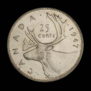 Canada, Georges VI, 25 cents : 1947