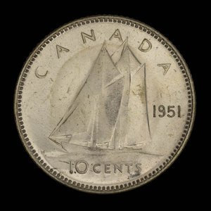 Canada, Georges VI, 10 cents : 1951