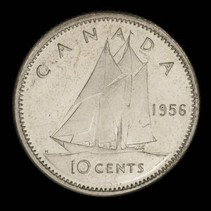 Canada, Élisabeth II, 10 cents : 1956