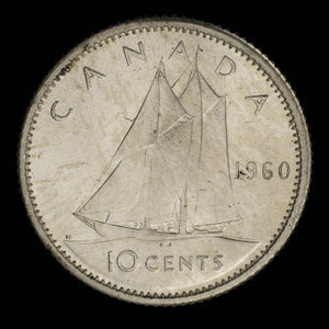 Canada, Élisabeth II, 10 cents : 1960