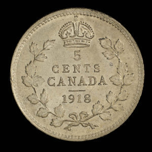 Canada, Georges V, 5 cents : 1918