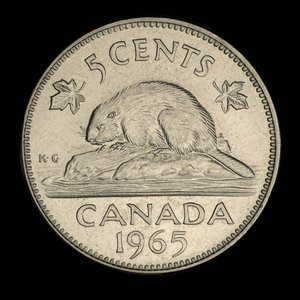 Canada, Élisabeth II, 5 cents : 1965