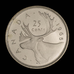 Canada, Élisabeth II, 25 cents : 1965