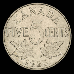 Canada, Georges V, 5 cents : 1922