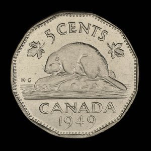 Canada, Georges VI, 5 cents : 1949
