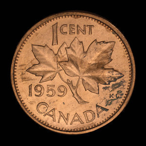 Canada, Élisabeth II, 1 cent : 1959