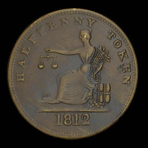 Canada, inconnu, 1/2 penny : 1812