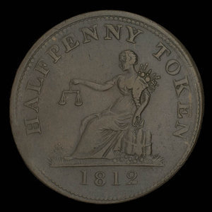 Canada, inconnu, 1/2 penny : 1812