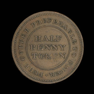 Canada, inconnu, 1/2 penny : 1813