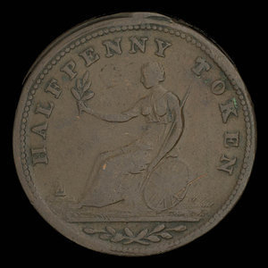 Canada, inconnu, 1/2 penny : 1813