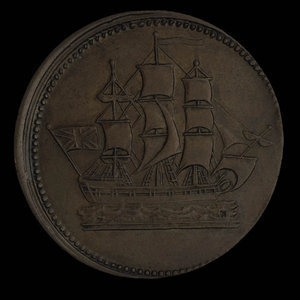 Canada, inconnu, 1/2 penny : 1835