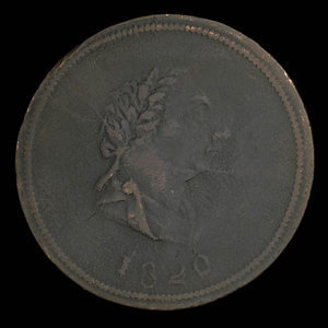 Canada, inconnu, 1/2 penny : 1820