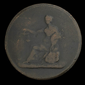 Canada, inconnu, 1/2 penny : 1820