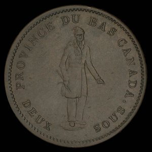 Canada, Banque de Québec, 1 penny : 1837