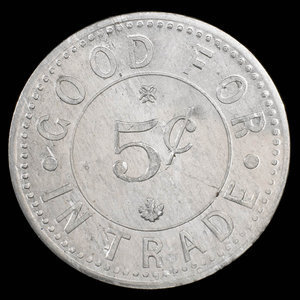 Canada, John Tyo, 5 cents : 1895