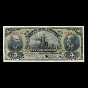 Canada, Banque d'Hochelaga, 5 piastres : 23 février 1911