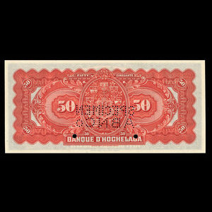Canada, Banque d'Hochelaga, 50 dollars : 2 janvier 1920