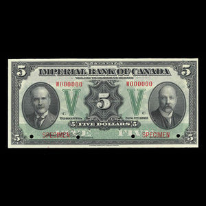 Canada, Imperial Bank of Canada, 5 dollars : 1 novembre 1923